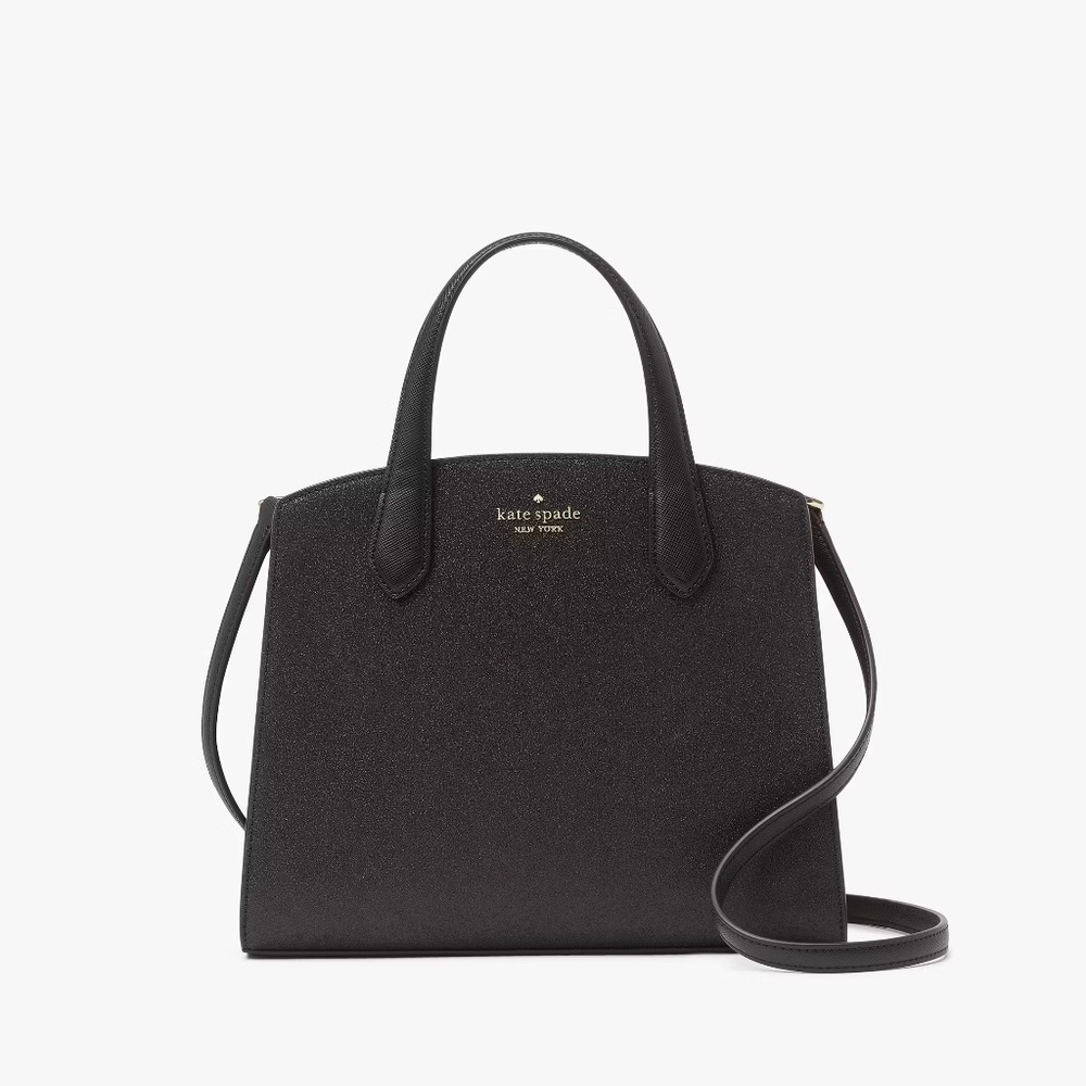 Kate Spade Tinsel Glitter Satchel (Black)